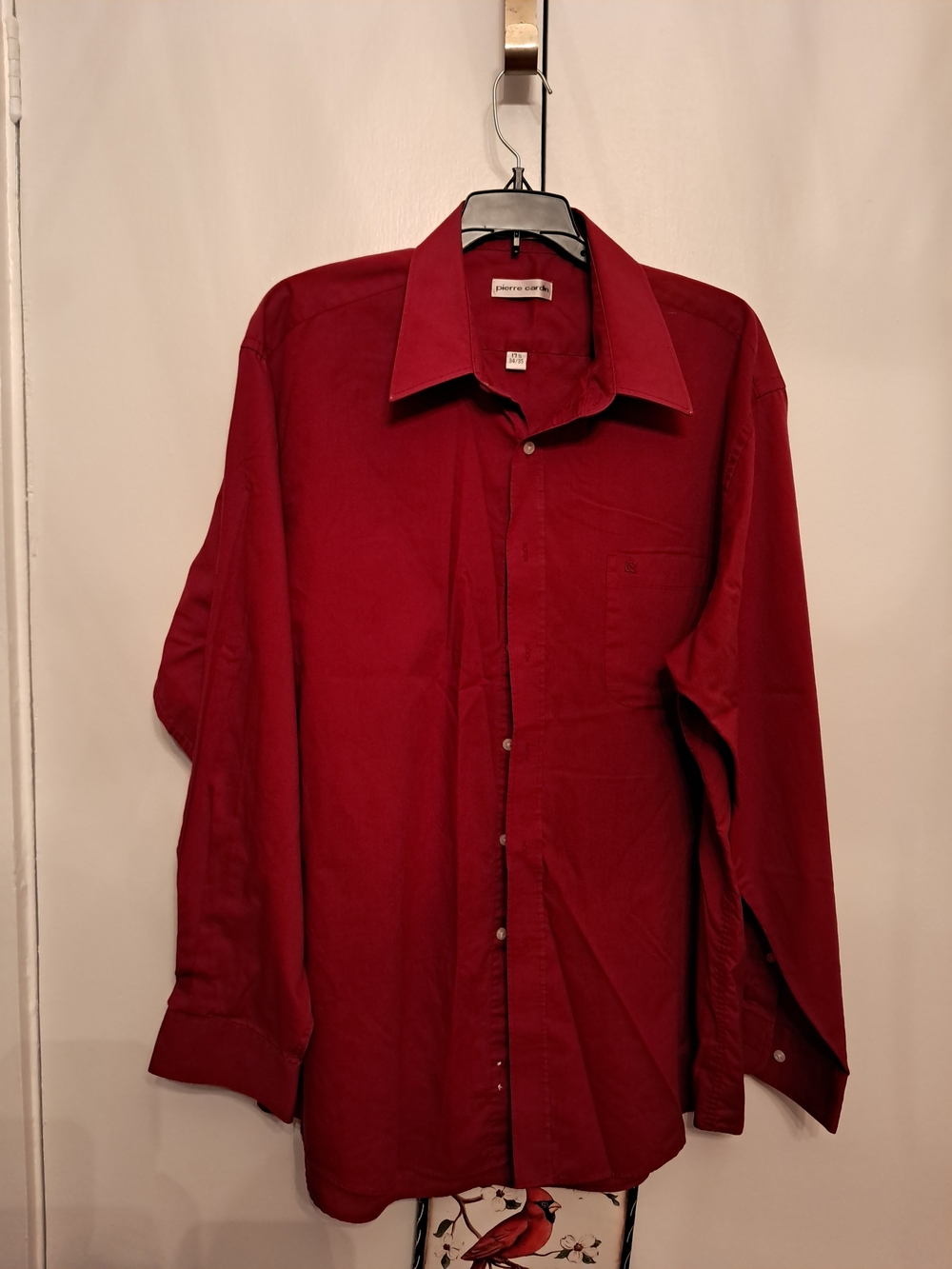 Pierre Cardin Men's Deep Red Dress Shirt